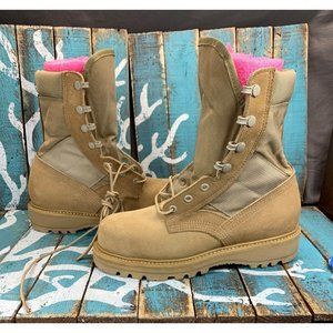NEW UFCW Mondo PT 8430 Steeltoe Tan Suede/Vibram Combat Boots Military Sz 5.50 R